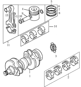 PISTON KITS & CONNECTING RODS LOVOL ENGINE 1003G 1003TG 