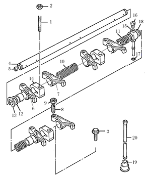 LOVOL 1003G 1003TG ROCKER SHAFT